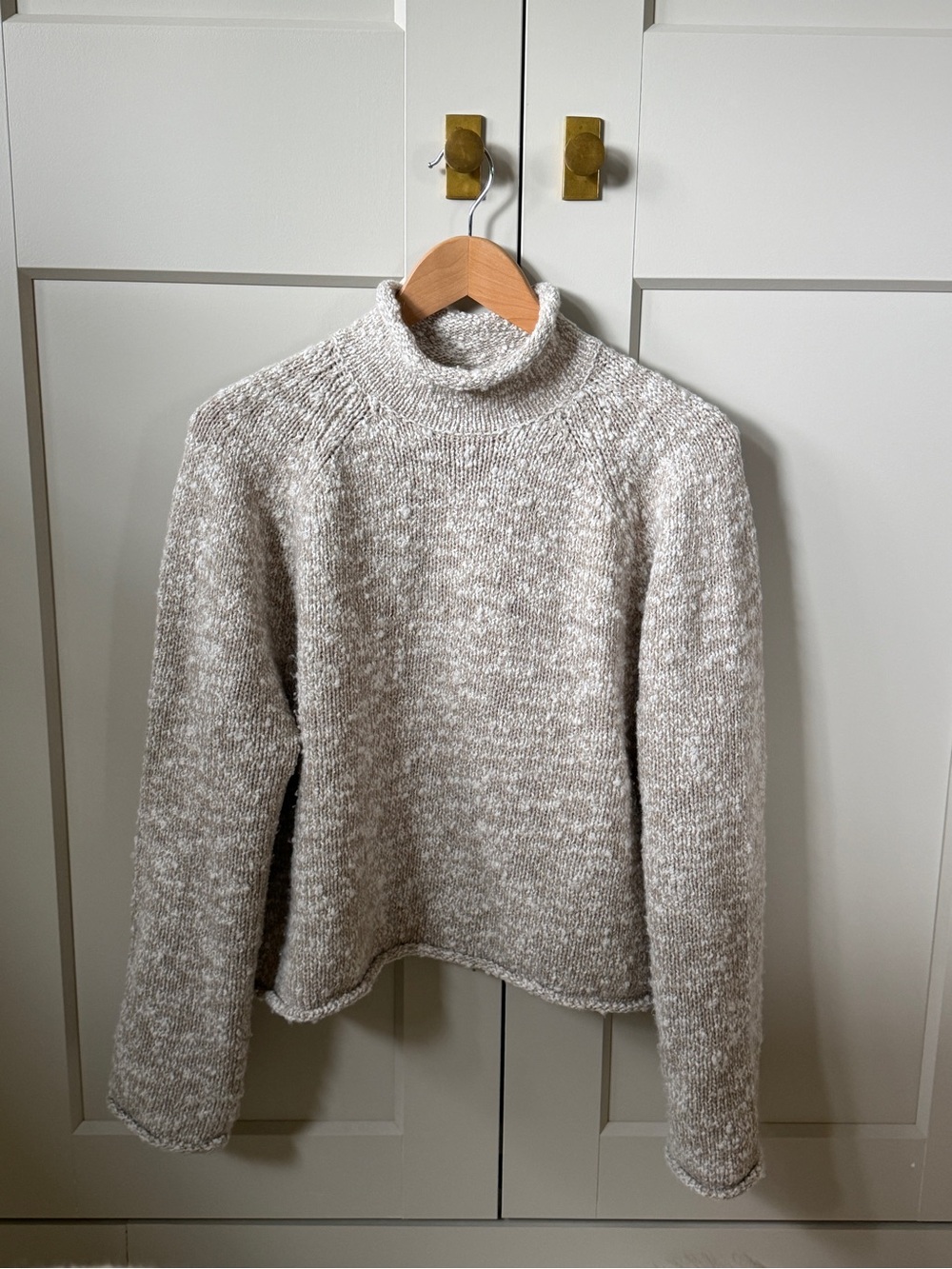 Everlane Rolled Neck Sweater Marled BONE/TRENCH COAT TWIST